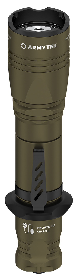 Armytek Dobermann Pro Magnet USB Olive Белый 1500 OTF люмен в магазине RACII24.RU, фото