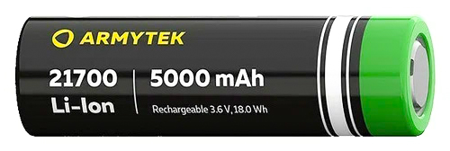 Аккумулятор Armytek 21700 5000мАч, незащищенный в магазине RACII24.RU, фото