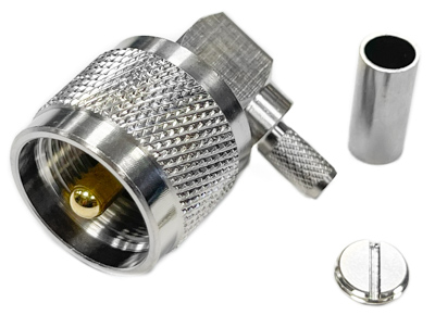 Разъем U-121F UHF вилка - RG-58 под обжим угловой в магазине RACII24.RU, фото