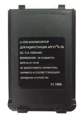 Аккумуляторная батарея для радиостанций Аргут А-36 LI-ION 1500 мАч в магазине RACII24.RU, фото